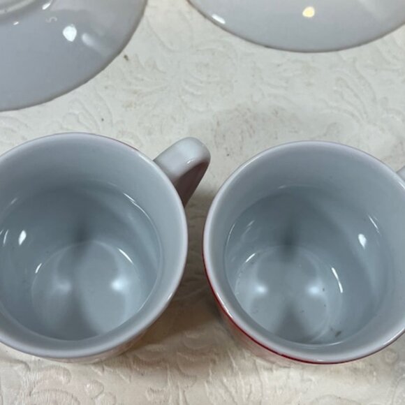 VTG 90's 2 Pc Set Christmas Porcelain Expresso Mini Cup/Saucer Santa & Reindeer - Picture 13 of 16